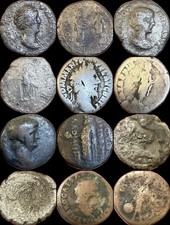 Lot Of Six Bronze And Silver Ancient Roman Coins
