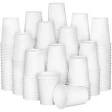 RAZCC 8oz Disposable Paper Cups, 300pk - Hot/Cold Beverages, Coffee, Tea