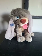 RARE Vintage 1997 Anastasia Large Pooka Grey Dog Plush Applause Stuffed Animal