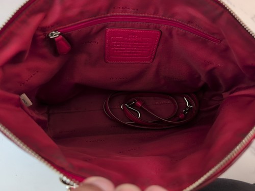 Coach Prairie rot Kiesel Leder zwei Riemen Handtasche Handtasche Beuteltasche - Bild 6 von 8