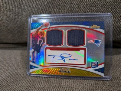 2010 TOPPS FINEST TAYLOR PRICE LOGO PATCH AUTO #/25 GOLD REFRACTOR RC PATRIOTS