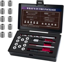 SENNMONN M6X1.0 Thread Repair Kit with 9.4mm Insert HSS Drill, Tap, Installat...