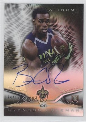 2014 Topps Platinum Rookie Refractor Black /150 Brandon Coleman #19 Auto RC 3c9
