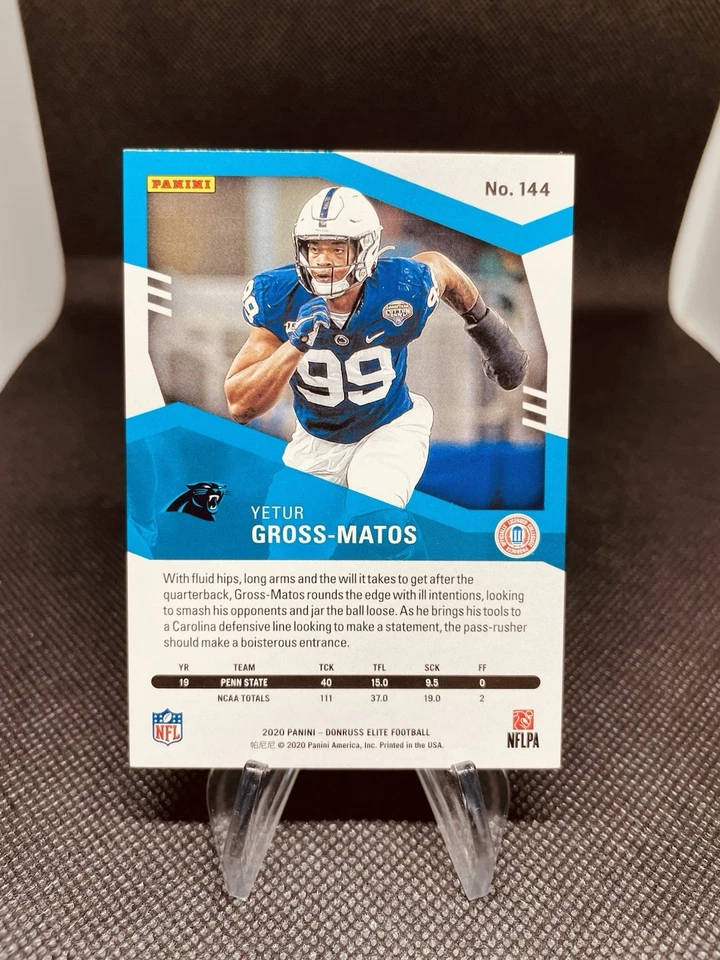 Yetur Gross-Matos 20202 Panini Donruss /399 Panthers  - Image 2 of 2