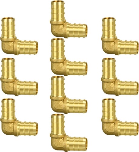 Plumbing PEX Fittings Brass Elbow 10 Pack 1/2 Inch Pipe Connectors