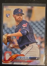 2018 Topps Update Series - Shane Bieber #US198 Sleeve Patch Visible (RC)