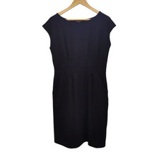 Quince Women Ultra-Stretch Ponte Cap Sleeve Mini Dress Black M