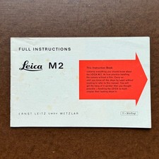 Leica M2 Rangefinder Camera Instruction Manual Booklet English