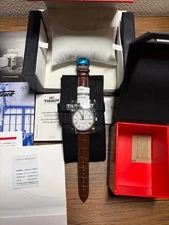 Tissot T0854071601300 Powermatic80 Watch White Dial Leather Band 2yr Service