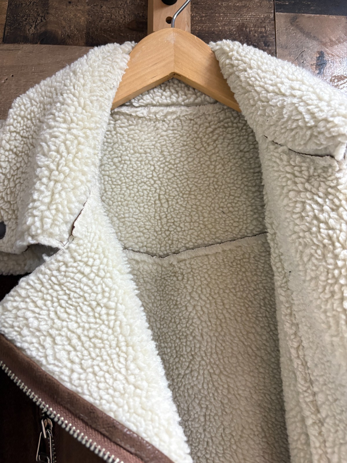 Men's Shearling Aviator Jacket - Small - image 9