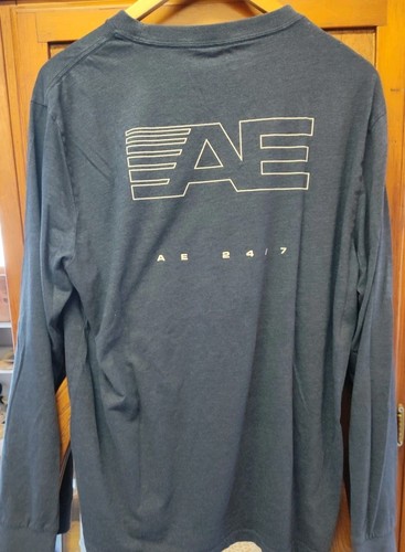 American Eagle Outfitters Mens Long Sleeve Blue Graphic Print Shirt Size Large - Picture 4 of 5