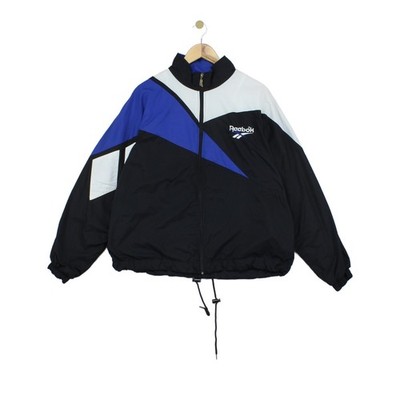 Vintage Reebok Trainingsjacke Herren Größe L Schwarz Full Zip Oversized
