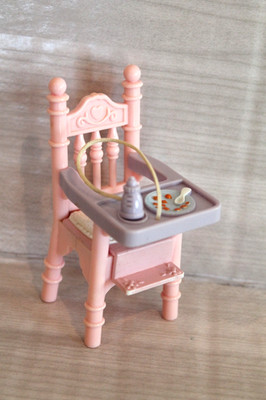 Fisher-Price Loving Family Sweet Sounds Dollhouse Pink High Chair for Baby