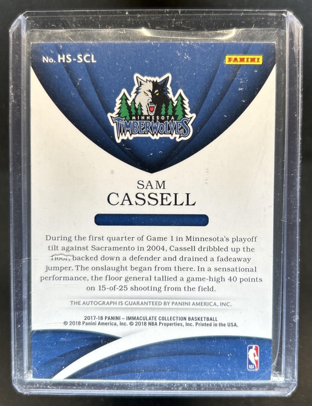 2017-18 Panini Immaculate Sam Cassell Heralded Signatures Auto Autograph #/99 view 2