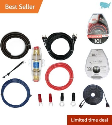 Comprehensive 10 Ga Audio Wiring Kit - 600W Power, Durable Cables Included