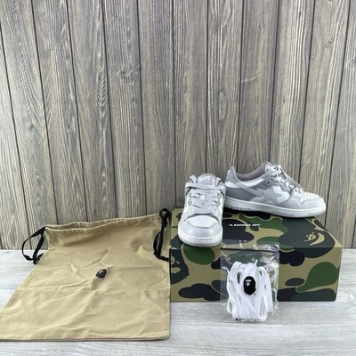 BAPE Shoes Women s Size 6 SK8 STA #5 Low A Bathing Ape Grey White Sneakers 93