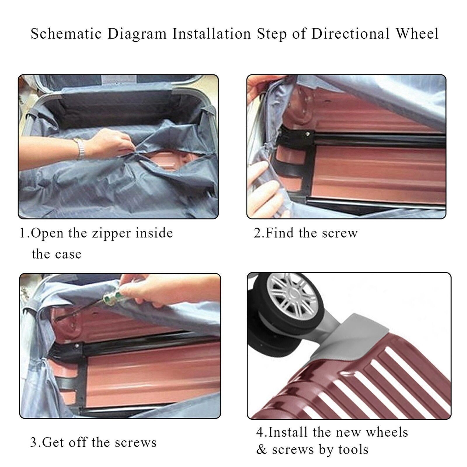 Swivel Wheel Replacement Luggage Travel Suitcase Wheels Plastic