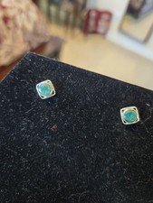 Sterling Silver Emerald Stud Earrings