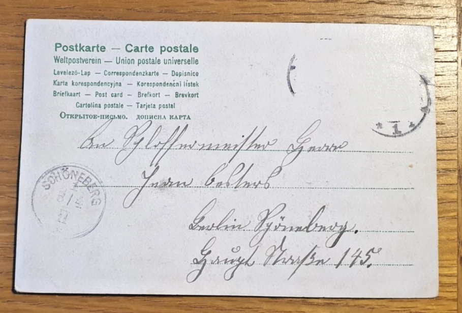 1911 GERMANY - EASTER Greeting POSTCARD to Schonberg, Berlin - Image 2 of 2