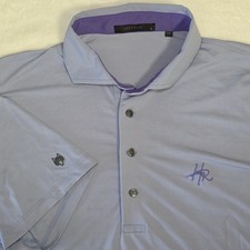 Greyson Polo Shirt Golf Mens L Purple Wolf Logo Performance Stretch Loose