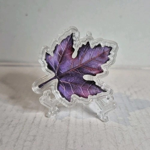 1.5 Gram Silver Maple Leaf Purple– in Capsule – Stackable!