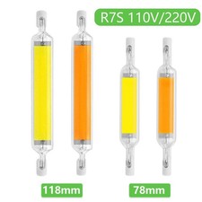 78mm 118mm R7s LED Bulb Ceramic Glass Tube Light COB 7W 12W 15W 25W 220V/110V