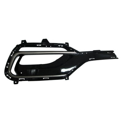 Replacement Black/Silver Painted ABS Plastic Front Passenger Fog Light Bezel