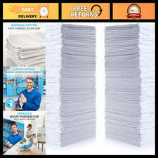 Reusable Cotton Shop Towels 14"x12" 145 Pack - Cleaning Rags for Garage, Home