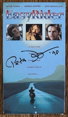 Easy Rider (VHS) Signed by Peter Fonda 1998, unplayed, sealed with sticker, COA