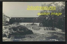 RPPc Hollis Nh Covered Bridge View From Below Falls Old Hillsborough County