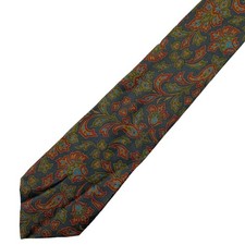 County Clothes Tie Vintage Flower Pattern Mens Tie Green Office Smart Pure Silk