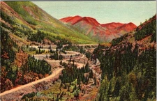 Ironton Loops, MILLION DOLLAR HIGHWAY, Colorado Linen Postcard - Curt Teich