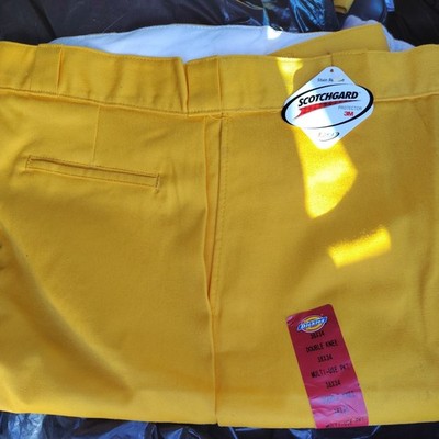 dickies mens loose fit cell phone pocket work pants wheat yellow 38x34 B stock 