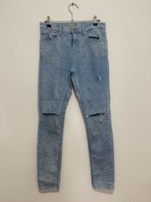 Topshop Leigh Light Blue Jeans With Knee Splits