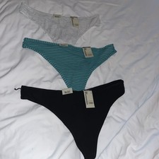 3 Pairs No Boundaries Banded Cotton Blend Cut Thong Panties Size XXXL 22