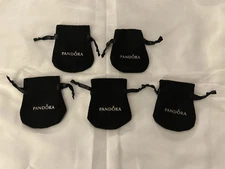 (5) New Pandora Jewelry Anti Tarnish Black Velvet Gift Bags Pouches