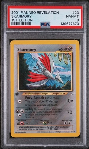 2001 POKEMON NEO REVELATION 1ST EDITION #23 SKARMORY PSA 8