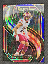 Marshon Lattimore 2024 Panini Select Card #181 Red & Blue Shock Prizm Commanders