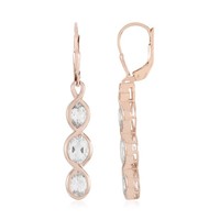 Cavill Ohrringe Damen WeißEr Quarz 3,96Ct RoséGold 925 Silber Oval