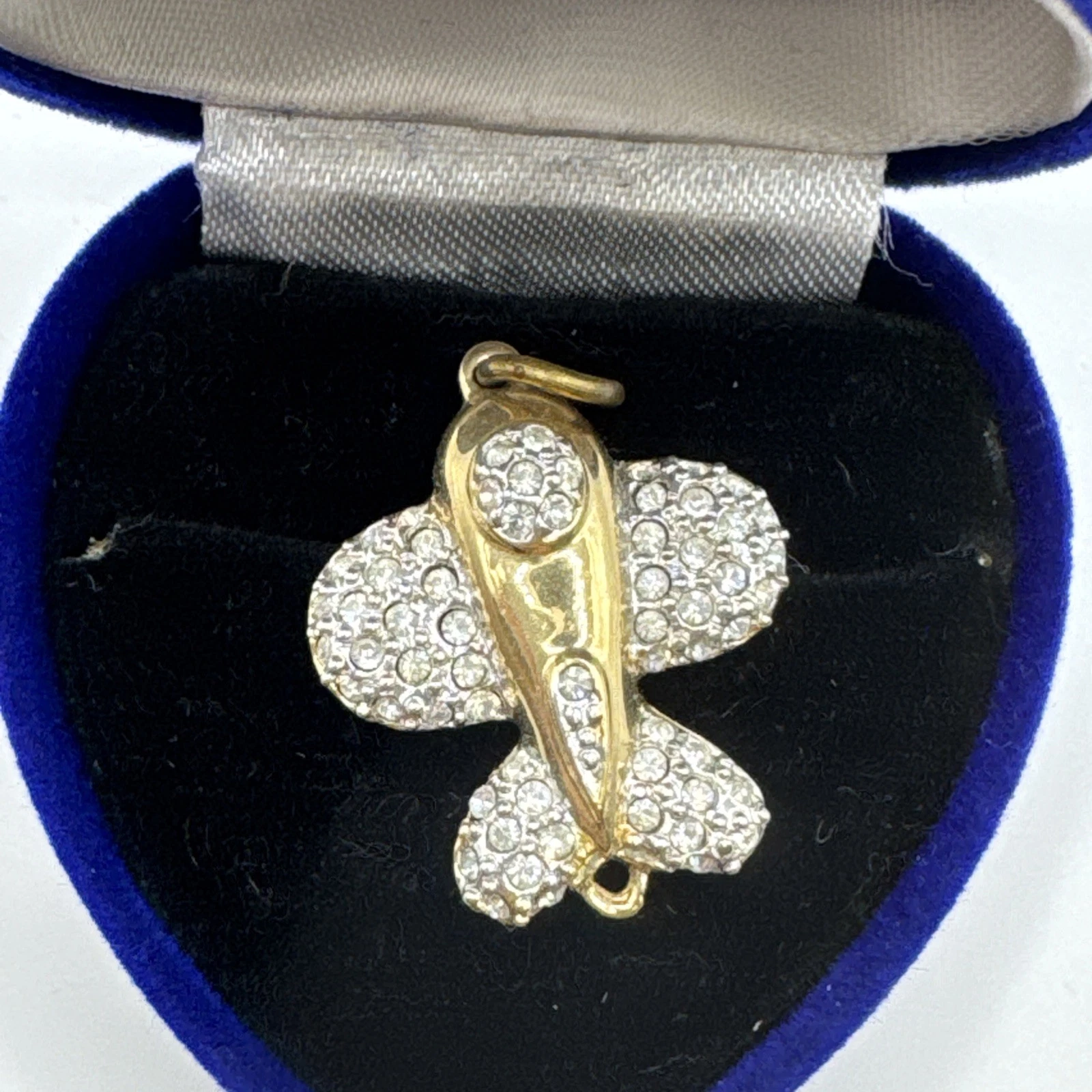 Bijoux Fantaisie Pendentif Doré Avion Avec Strass (sans la boite)