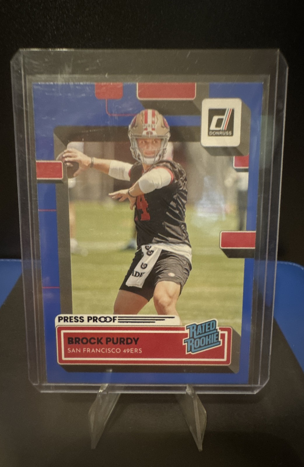 2022 Panini Donruss - Rated Rookie Brock Purdy #374 Press Proof Blue (RC)