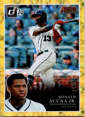 2019 Donruss Ronald Acuna Jr Action All-Stars Gold 84/99 Braves AA12