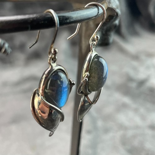 Hagit Gorali Labradorite Floral Dangle Earrings - Picture 4 of 16