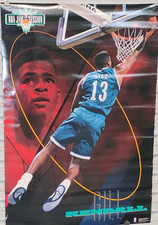 NBA JAM SESSION KENDALL GILL SLAM DUNK HORNETS VTG Rare Costacos VG Poster 23x35