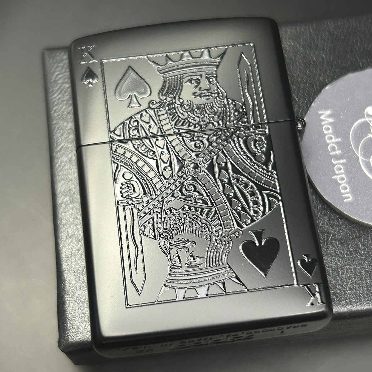 Zippo Oil Lighter Playing Cards Heart Black King Ace Regular Zippo Oil Lighter Playing Cards Heart Black King Ace Regular