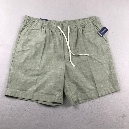Nautica Shorts Mens XL Green Cotton Flat Front Drawstring Classic Fit Chino NWT