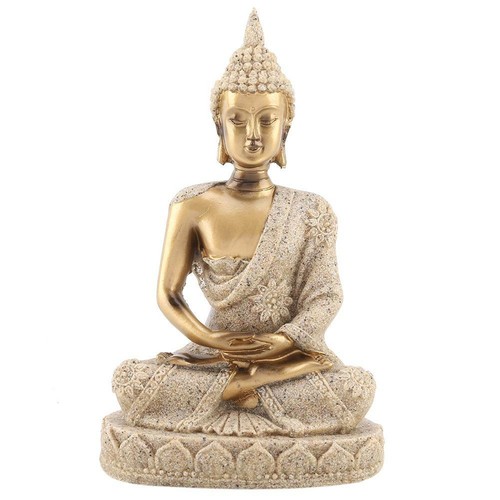 Large Sitting Buddha Garden Outdoor Indoor Carving Statue Gold Ornament Decor - Picture 11 of 16