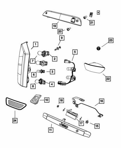 Soporte de luz trasera para Jeep Patriot 2014 (P/N 5QY89JBAAA)
