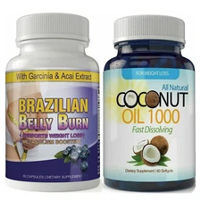 Brazilian Belly Fat Burner Pills & Coconut Oil Weight Loss Dietary Supplements
