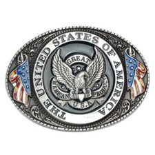 Eagle  American Flag Belt Buckle Western Cowboy Motorcyclist FLEG-03 